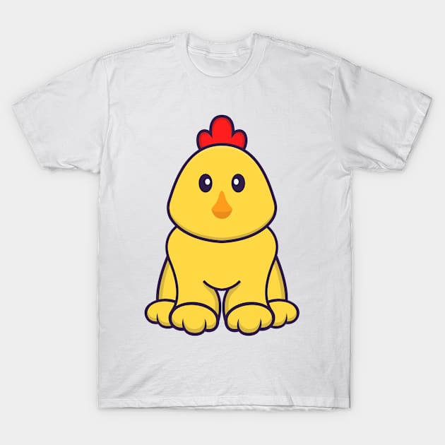 Cute chicken is sitting T-Shirt by kolega